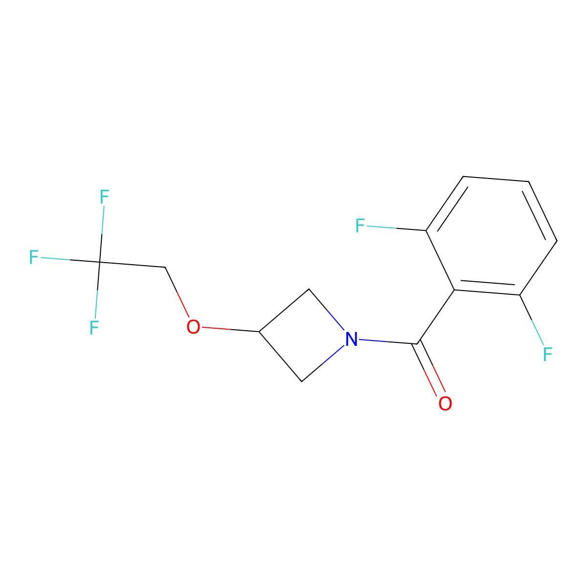 (2,6-Difluorophenyl)(3-(2,2,2-trifluoroethoxy)azetidin-1-yl)methanone molecular structure, CAS 2034590-17-3