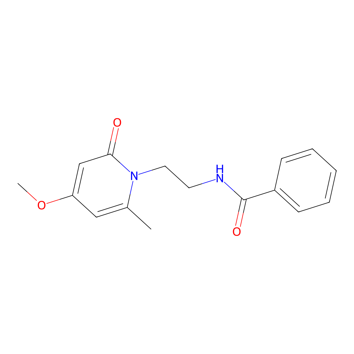 N-(2-(4-methoxy-6-methyl-2-oxopyridin-1(2H)-yl)ethyl)benzamide molecular structure, CAS 2034590-18-4