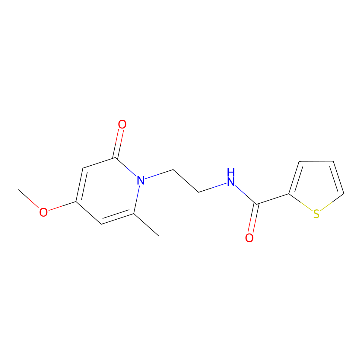 N-(2-(4-methoxy-6-methyl-2-oxopyridin-1(2H)-yl)ethyl)thiophene-2-carboxamide molecular structure, CAS 2034590-29-7