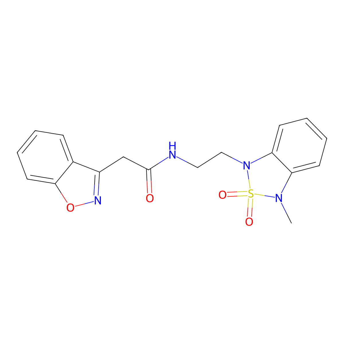2-(benzo[d]isoxazol-3-yl)-N-(2-(3-methyl-2,2-dioxidobenzo[c][1,2,5]thiadiazol-1(3H)-yl)ethyl)acetamide molecular structure, CAS 2034590-32-2