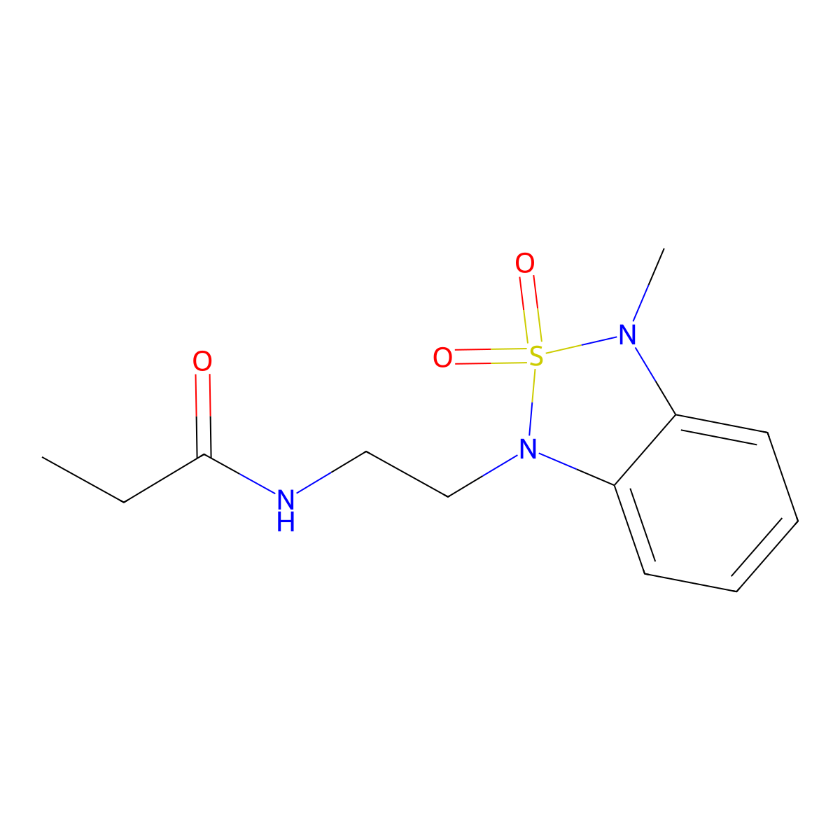 N-(2-(3-methyl-2,2-dioxidobenzo[c][1,2,5]thiadiazol-1(3H)-yl)ethyl)propionamide molecular structure, CAS 2034590-46-8