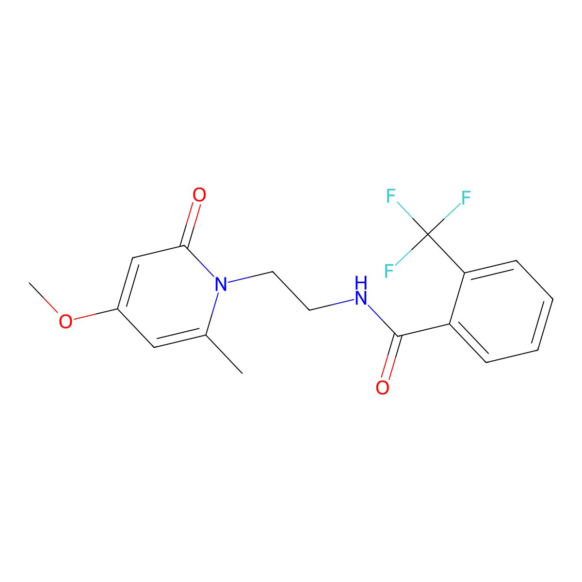 N-(2-(4-methoxy-6-methyl-2-oxopyridin-1(2H)-yl)ethyl)-2-(trifluoromethyl)benzamide molecular structure, CAS 2034590-59-3
