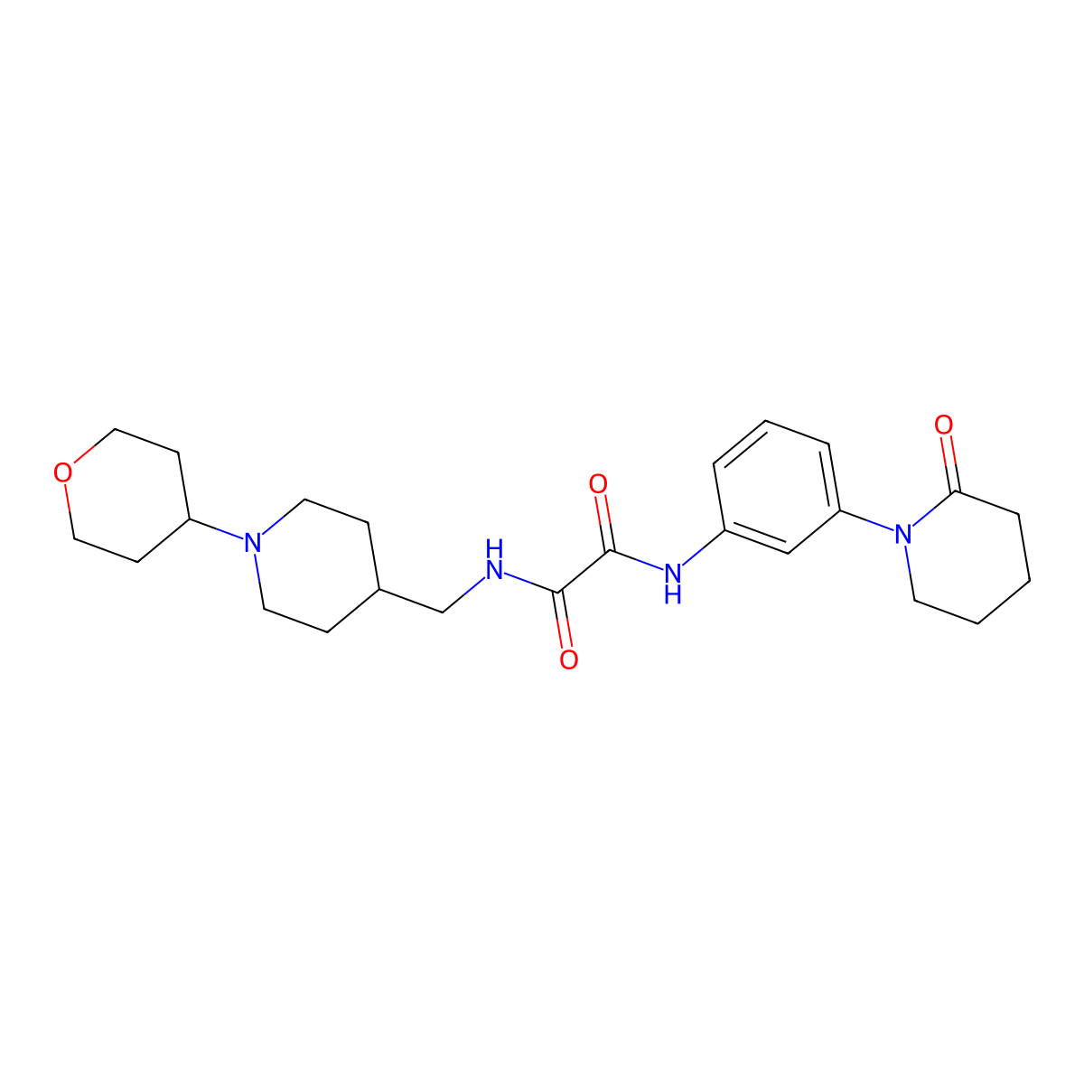 N1-(3-(2-oxopiperidin-1-yl)phenyl)-N2-((1-(tetrahydro-2H-pyran-4-yl)piperidin-4-yl)methyl)oxalamide molecular structure, CAS 2034590-60-6