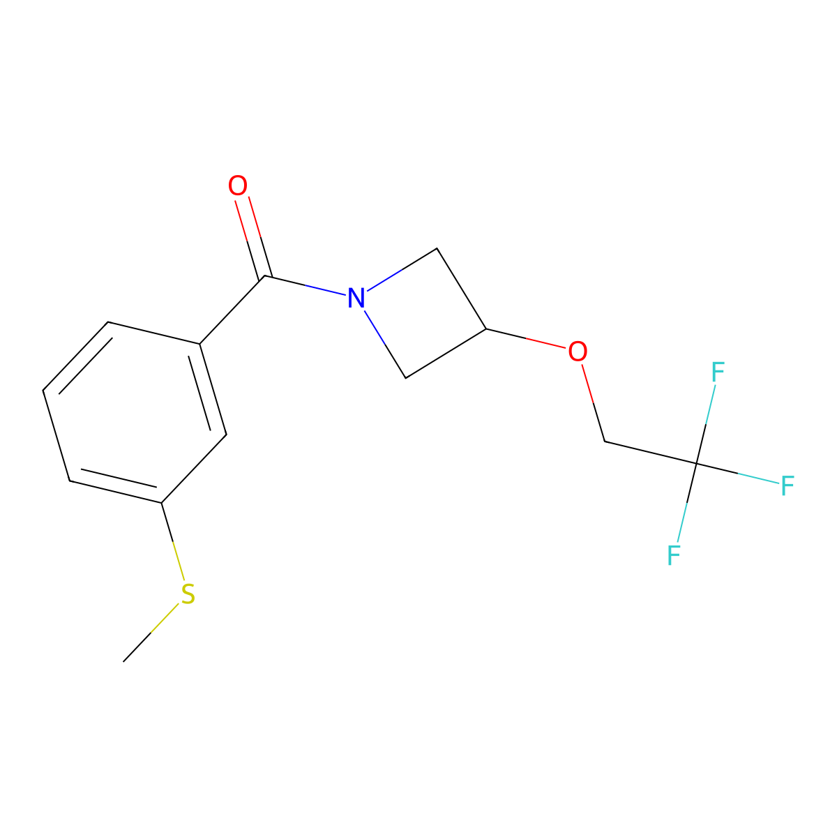 (3-(Methylthio)phenyl)(3-(2,2,2-trifluoroethoxy)azetidin-1-yl)methanone molecular structure, CAS 2034590-70-8