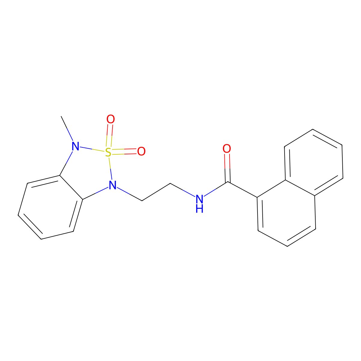 N-(2-(3-methyl-2,2-dioxidobenzo[c][1,2,5]thiadiazol-1(3H)-yl)ethyl)-1-naphthamide molecular structure, CAS 2034590-85-5