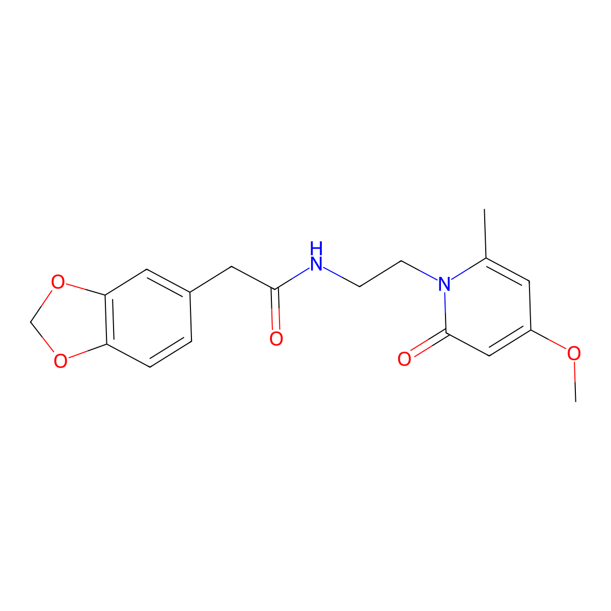 2-(benzo[d][1,3]dioxol-5-yl)-N-(2-(4-methoxy-6-methyl-2-oxopyridin-1(2H)-yl)ethyl)acetamide molecular structure, CAS 2034590-95-7
