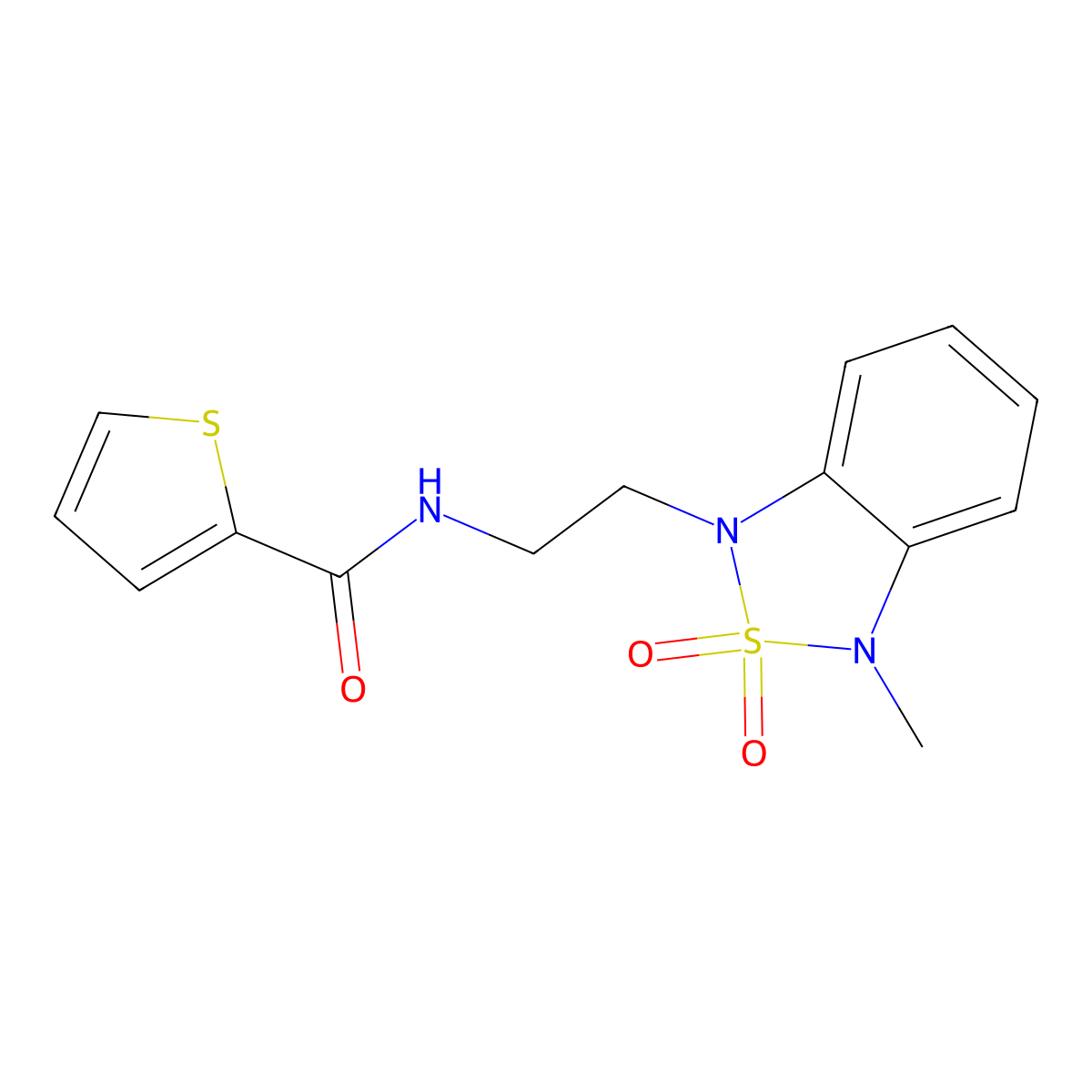 N-(2-(3-methyl-2,2-dioxidobenzo[c][1,2,5]thiadiazol-1(3H)-yl)ethyl)thiophene-2-carboxamide molecular structure, CAS 2034590-97-9