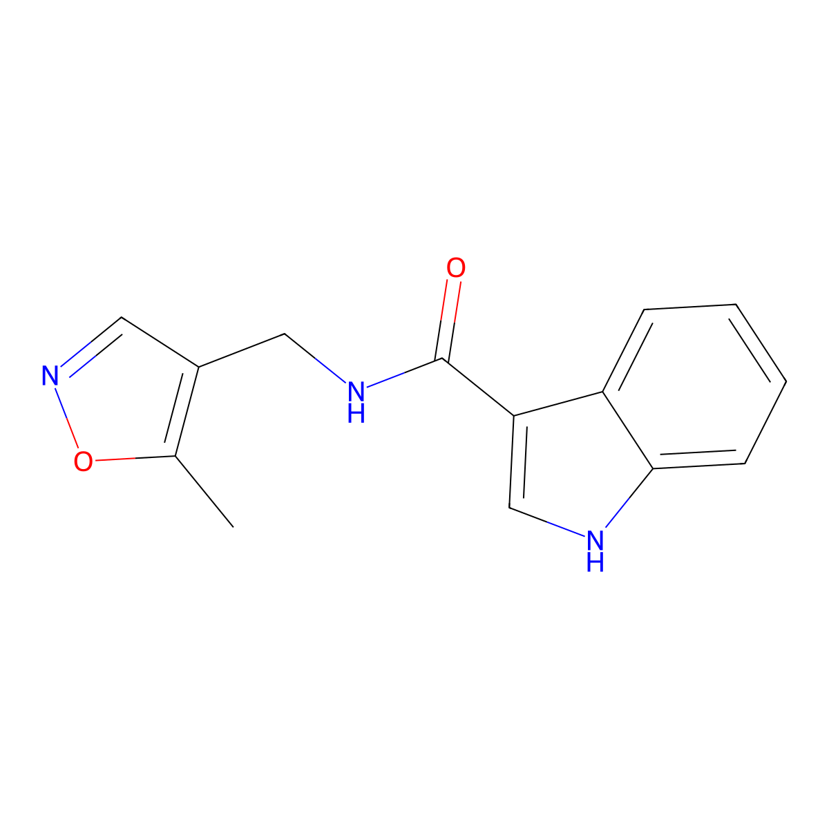 N-((5-methylisoxazol-4-yl)methyl)-1H-indole-3-carboxamide molecular structure, CAS 2034591-06-3