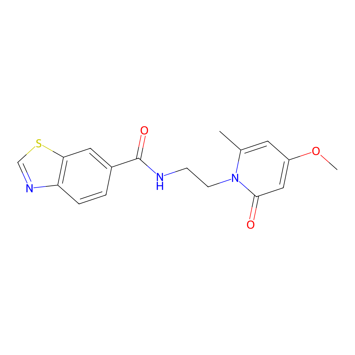 N-(2-(4-methoxy-6-methyl-2-oxopyridin-1(2H)-yl)ethyl)benzo[d]thiazole-6-carboxamide molecular structure, CAS 2034591-09-6