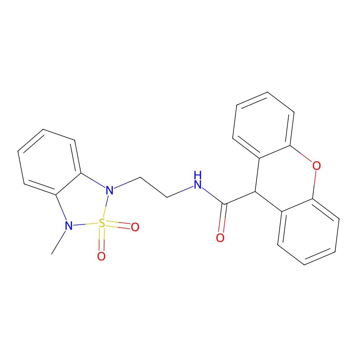 N-(2-(3-methyl-2,2-dioxidobenzo[c][1,2,5]thiadiazol-1(3H)-yl)ethyl)-9H-xanthene-9-carboxamide molecular structure, CAS 2034591-13-2