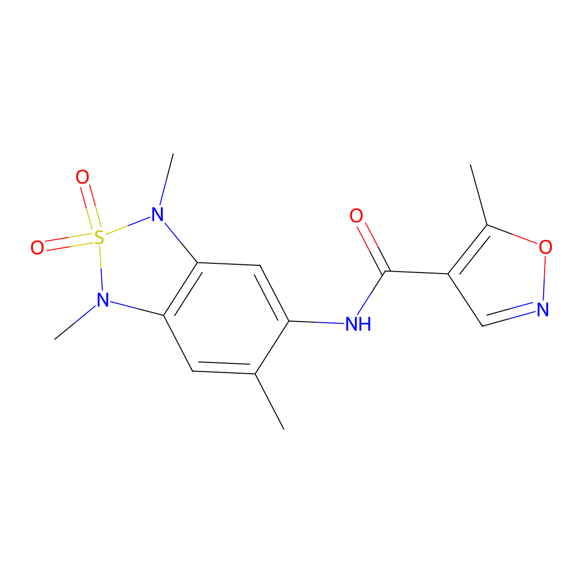 5-methyl-N-(1,3,6-trimethyl-2,2-dioxido-1,3-dihydrobenzo[c][1,2,5]thiadiazol-5-yl)isoxazole-4-carboxamide molecular structure, CAS 2034591-16-5