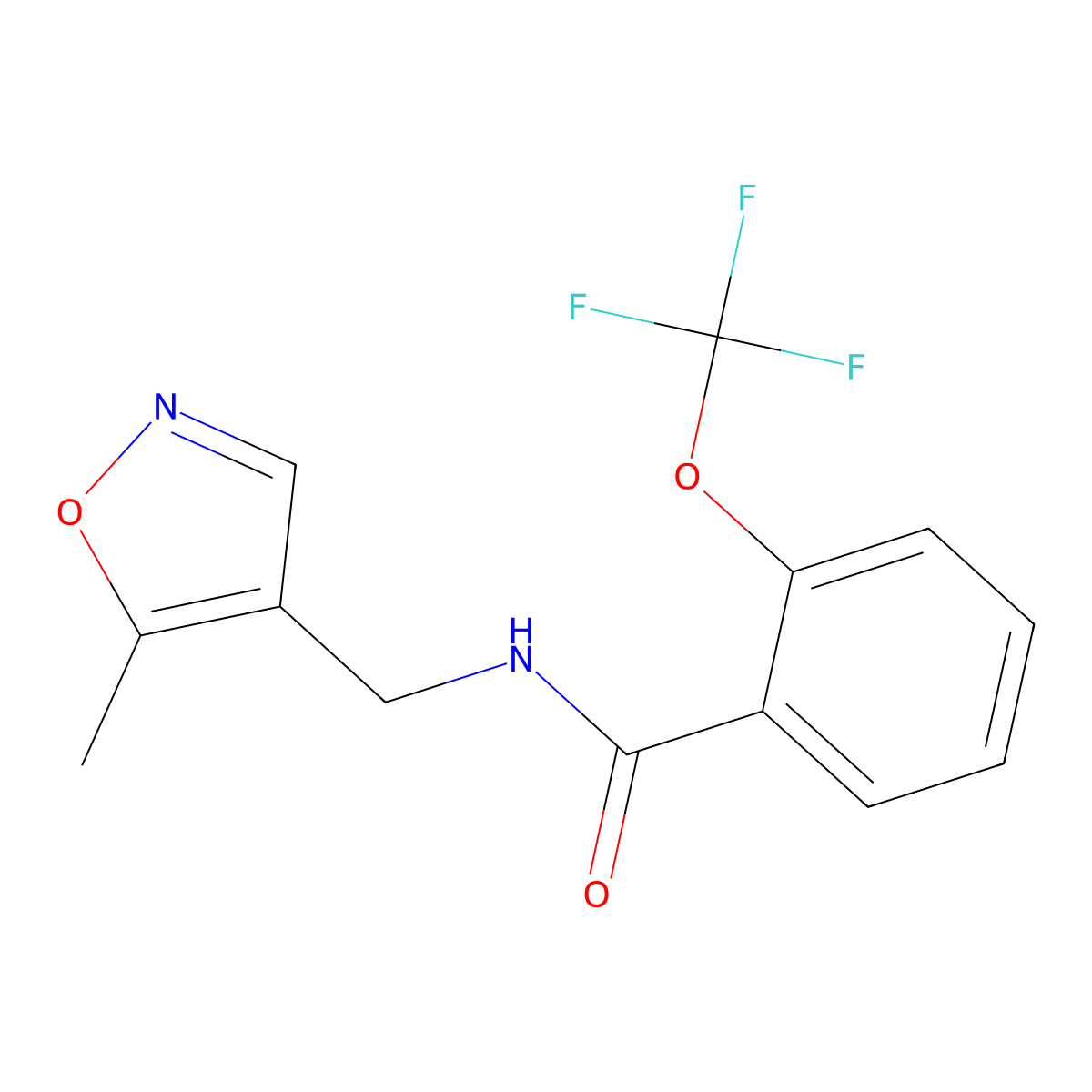 N-((5-methylisoxazol-4-yl)methyl)-2-(trifluoromethoxy)benzamide molecular structure, CAS 2034591-19-8