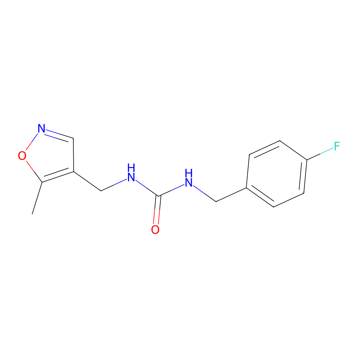 1-(4-Fluorobenzyl)-3-((5-methylisoxazol-4-yl)methyl)urea molecular structure, CAS 2034591-31-4