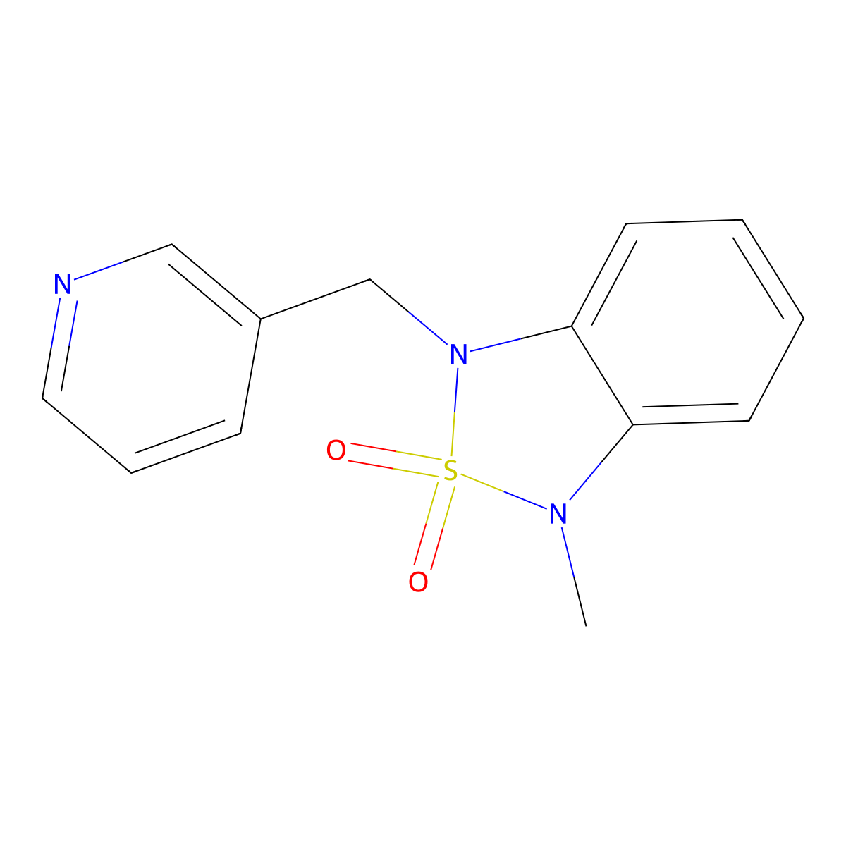 1-Methyl-3-(pyridin-3-ylmethyl)-1,3-dihydrobenzo[c][1,2,5]thiadiazole 2,2-dioxide molecular structure, CAS 2034591-68-7