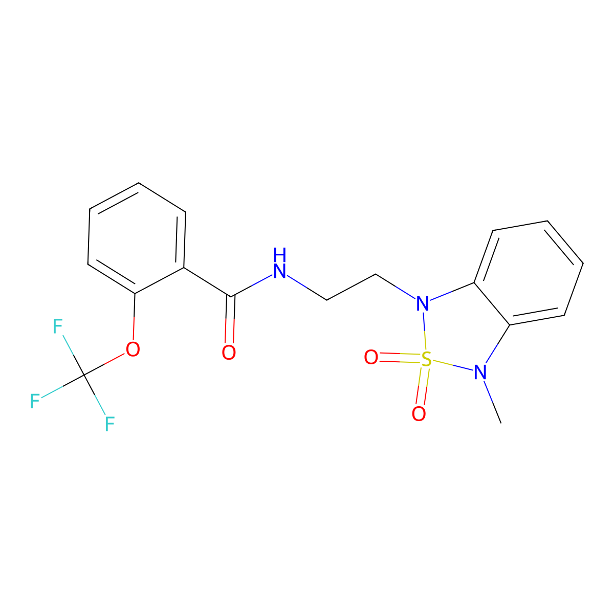 N-(2-(3-methyl-2,2-dioxidobenzo[c][1,2,5]thiadiazol-1(3H)-yl)ethyl)-2-(trifluoromethoxy)benzamide molecular structure, CAS 2034591-82-5