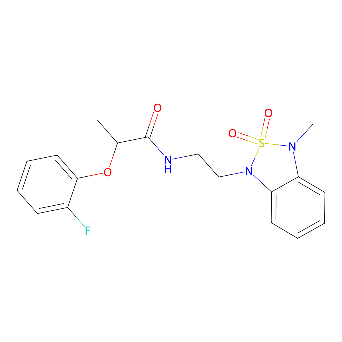 2-(2-fluorophenoxy)-N-(2-(3-methyl-2,2-dioxidobenzo[c][1,2,5]thiadiazol-1(3H)-yl)ethyl)propanamide molecular structure, CAS 2034591-94-9
