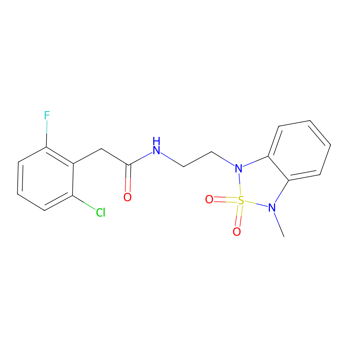 2-(2-chloro-6-fluorophenyl)-N-(2-(3-methyl-2,2-dioxidobenzo[c][1,2,5]thiadiazol-1(3H)-yl)ethyl)acetamide molecular structure, CAS 2034592-06-6