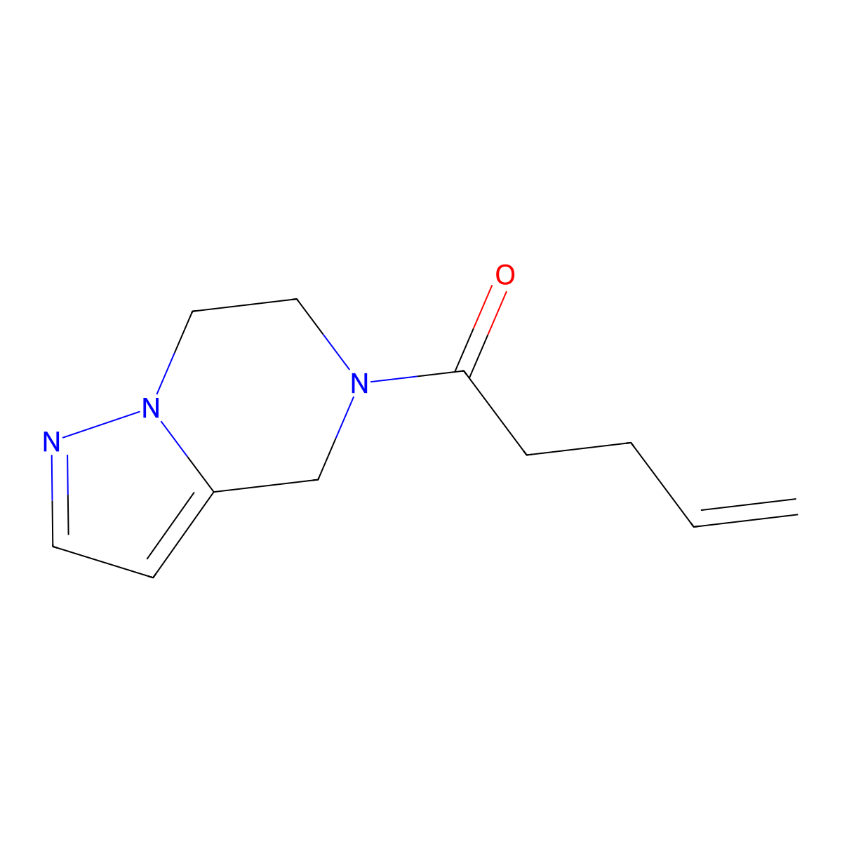 1-(6,7-dihydropyrazolo[1,5-a]pyrazin-5(4H)-yl)pent-4-en-1-one molecular structure, CAS 2034592-12-4