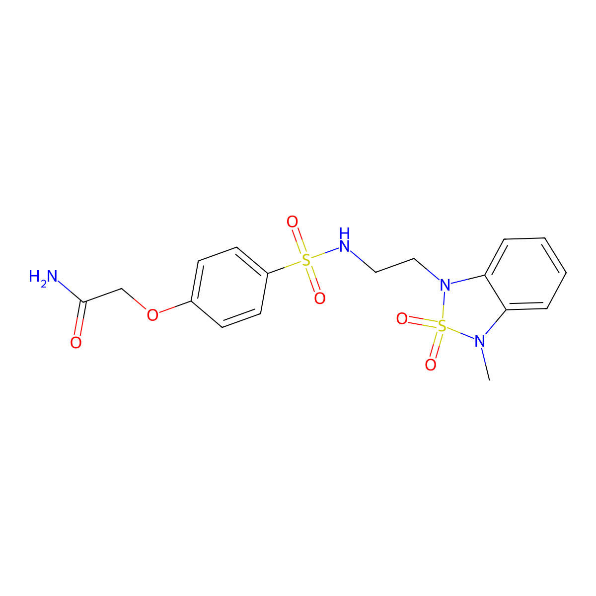 2-(4-(N-(2-(3-methyl-2,2-dioxidobenzo[c][1,2,5]thiadiazol-1(3H)-yl)ethyl)sulfamoyl)phenoxy)acetamide molecular structure, CAS 2034592-62-4