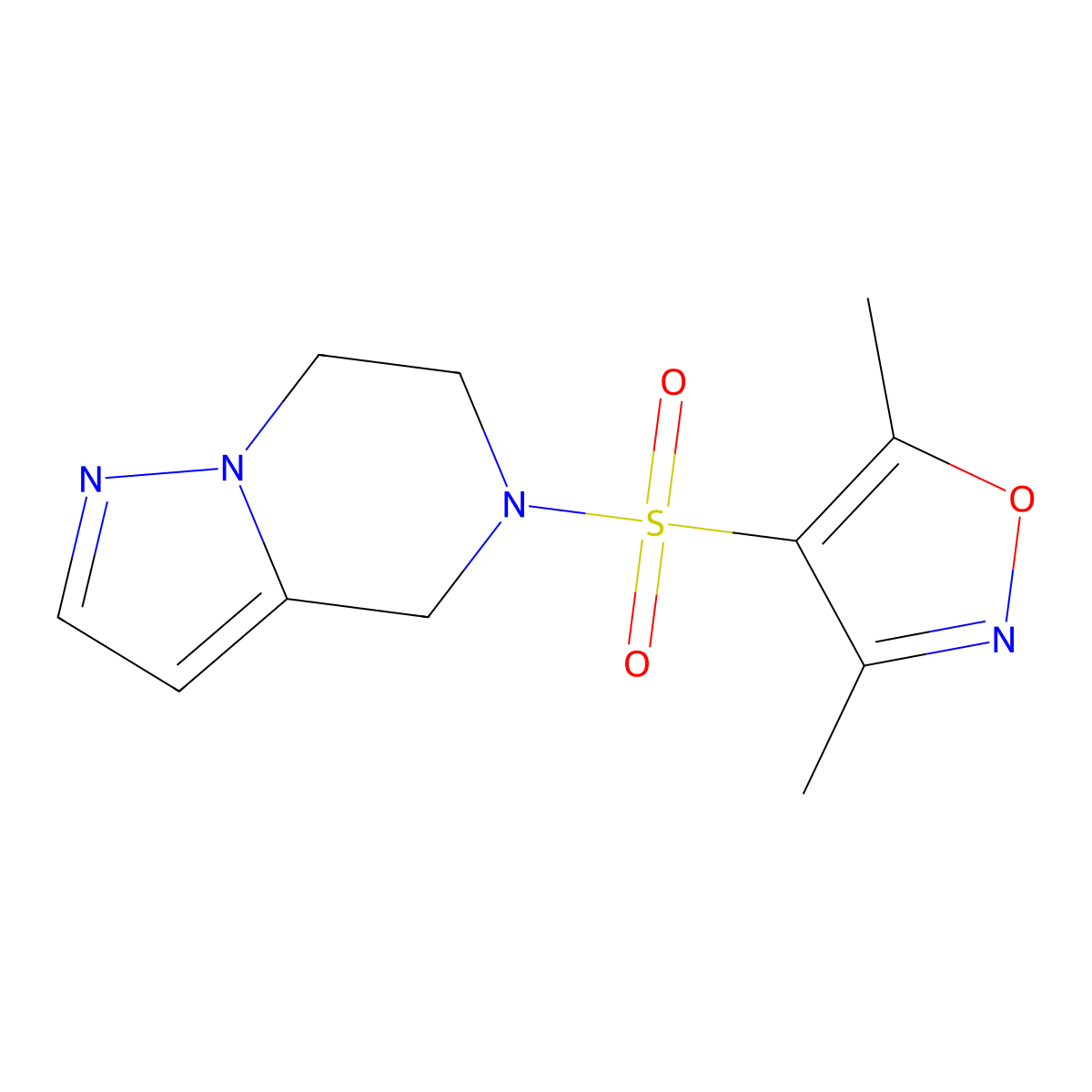 4-((6,7-dihydropyrazolo[1,5-a]pyrazin-5(4H)-yl)sulfonyl)-3,5-dimethylisoxazole molecular structure, CAS 2034593-03-6