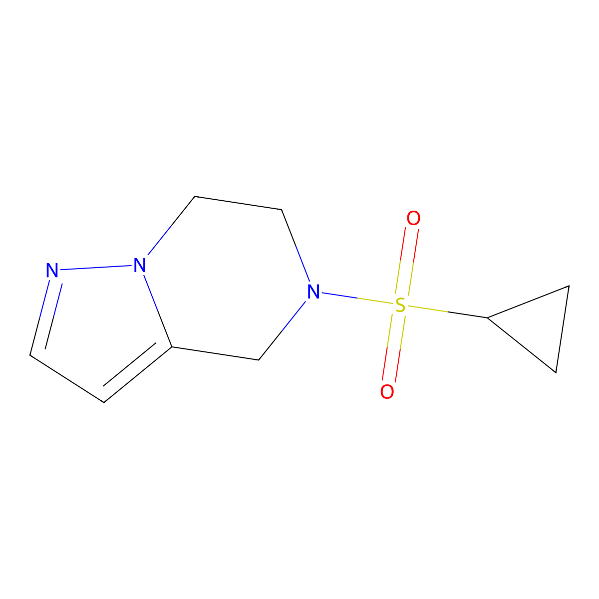 5-(Cyclopropylsulfonyl)-4,5,6,7-tetrahydropyrazolo[1,5-a]pyrazine molecular structure, CAS 2034593-07-0