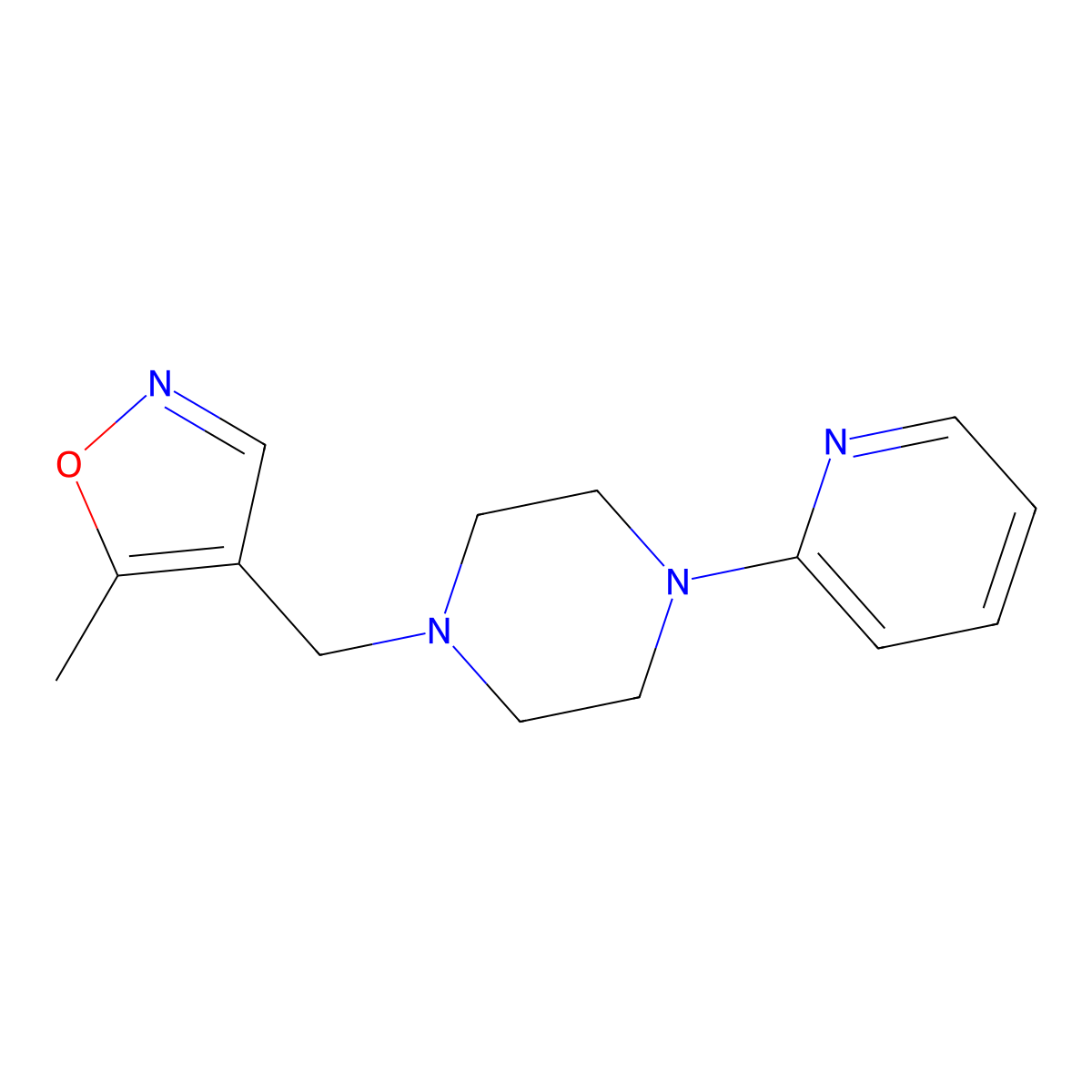 5-Methyl-4-((4-(pyridin-2-yl)piperazin-1-yl)methyl)isoxazole molecular structure, CAS 2034593-20-7