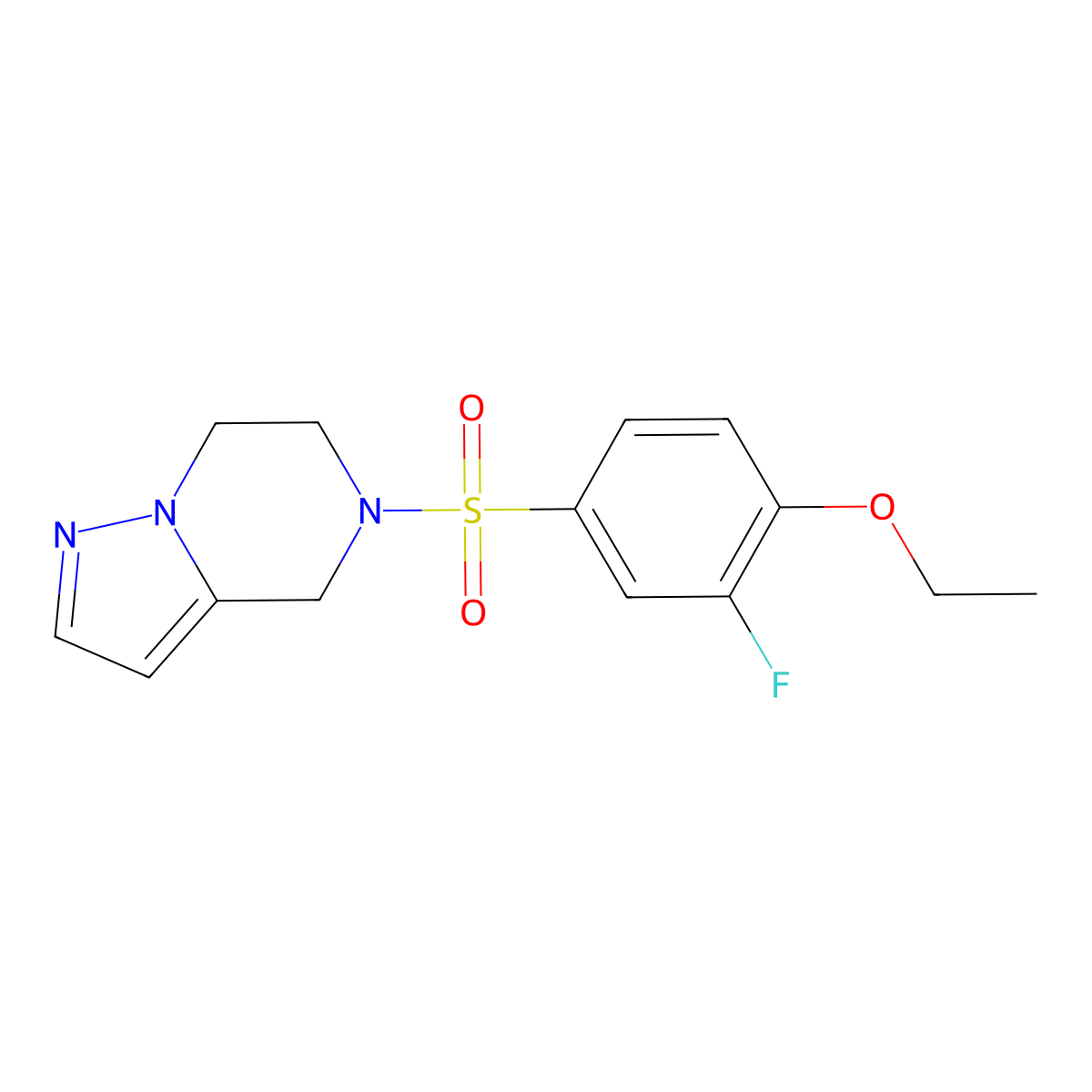 5-((4-Ethoxy-3-fluorophenyl)sulfonyl)-4,5,6,7-tetrahydropyrazolo[1,5-a]pyrazine molecular structure, CAS 2034593-23-0