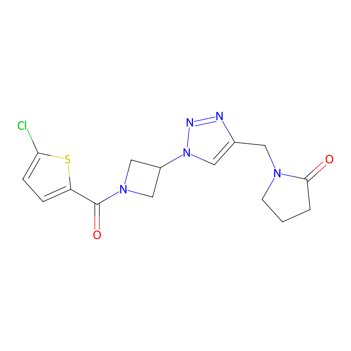 1-((1-(1-(5-chlorothiophene-2-carbonyl)azetidin-3-yl)-1H-1,2,3-triazol-4-yl)methyl)pyrrolidin-2-one molecular structure, CAS 2034593-57-0