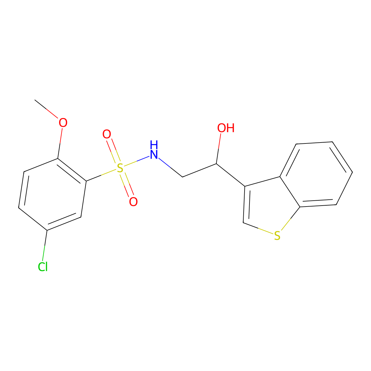 N-(2-(benzo[b]thiophen-3-yl)-2-hydroxyethyl)-5-chloro-2-methoxybenzenesulfonamide molecular structure, CAS 2034594-14-2