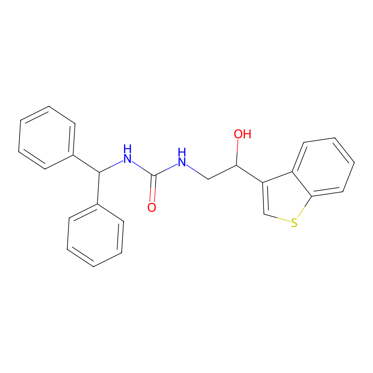 1-Benzhydryl-3-(2-(benzo[b]thiophen-3-yl)-2-hydroxyethyl)urea molecular structure, CAS 2034594-62-0
