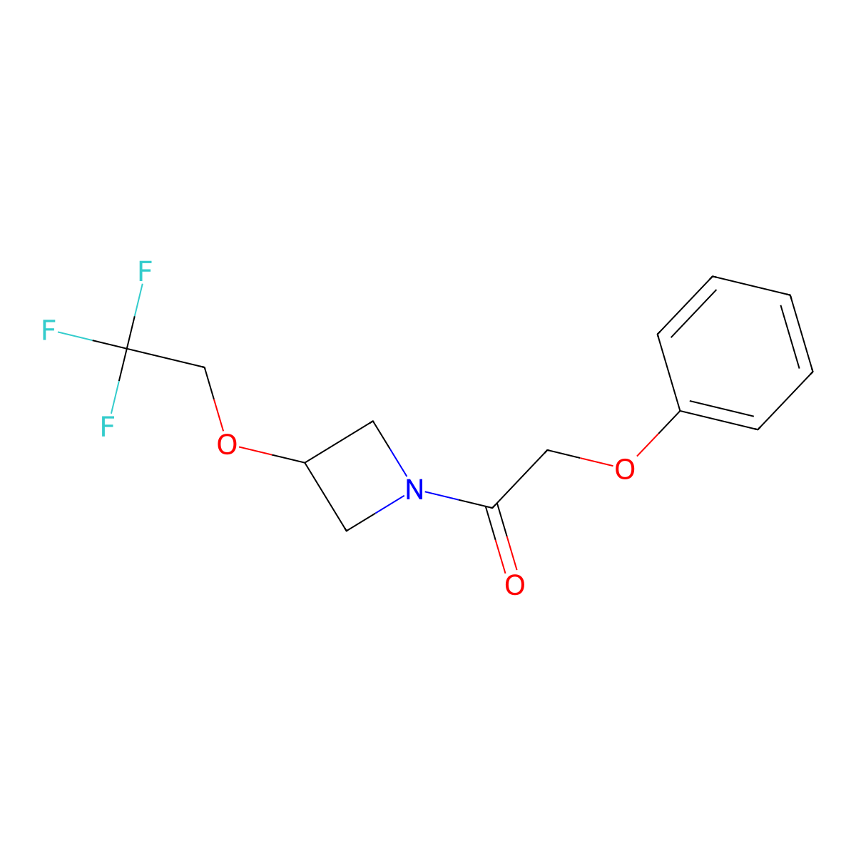 2-Phenoxy-1-(3-(2,2,2-trifluoroethoxy)azetidin-1-yl)ethanone molecular structure, CAS 2034594-68-6