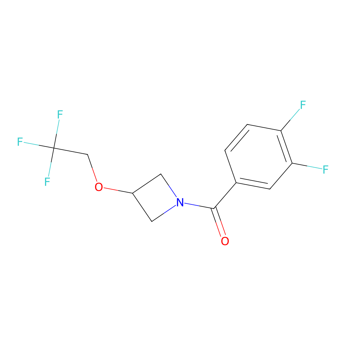 (3,4-Difluorophenyl)(3-(2,2,2-trifluoroethoxy)azetidin-1-yl)methanone molecular structure, CAS 2034594-80-2