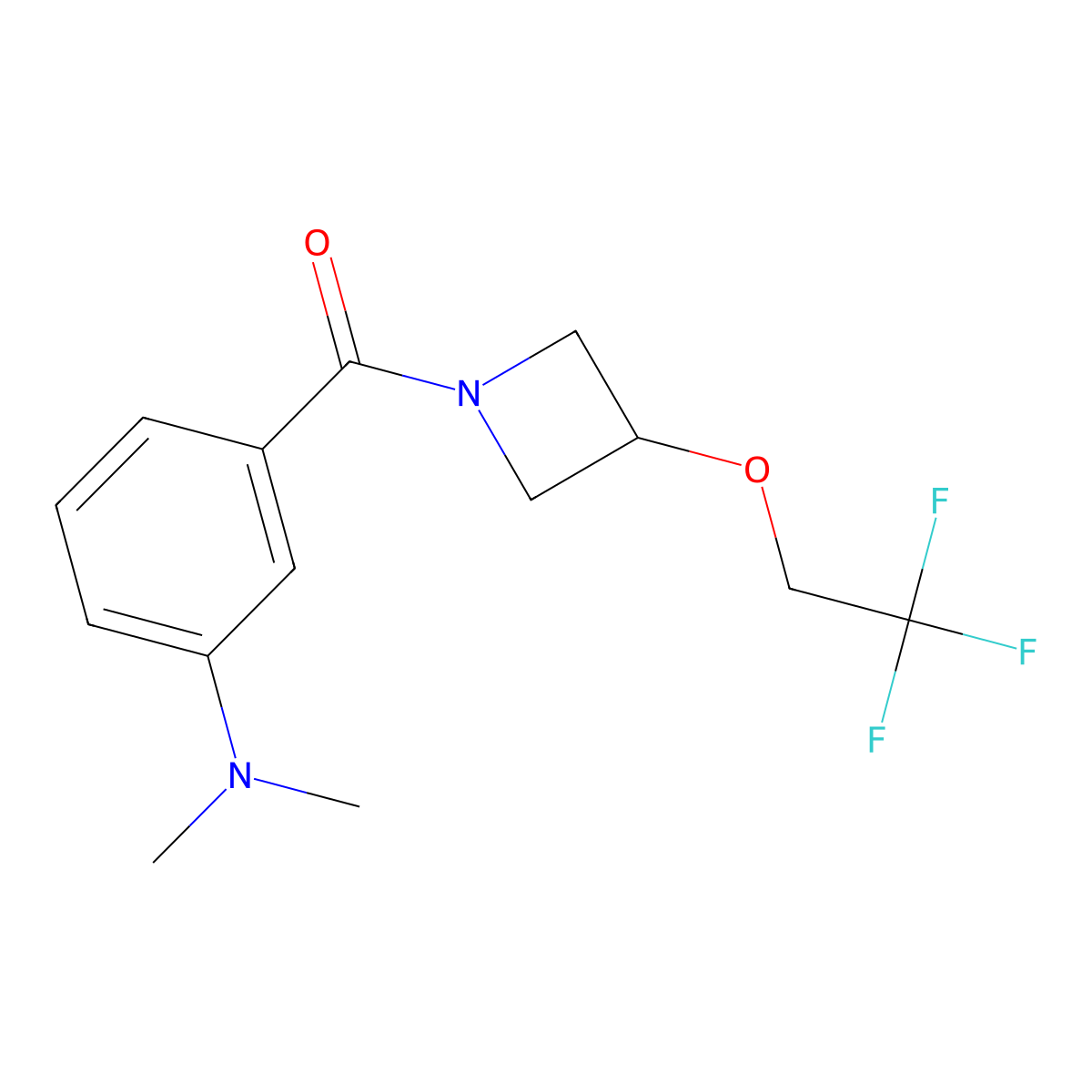 (3-(Dimethylamino)phenyl)(3-(2,2,2-trifluoroethoxy)azetidin-1-yl)methanone molecular structure, CAS 2034594-90-4