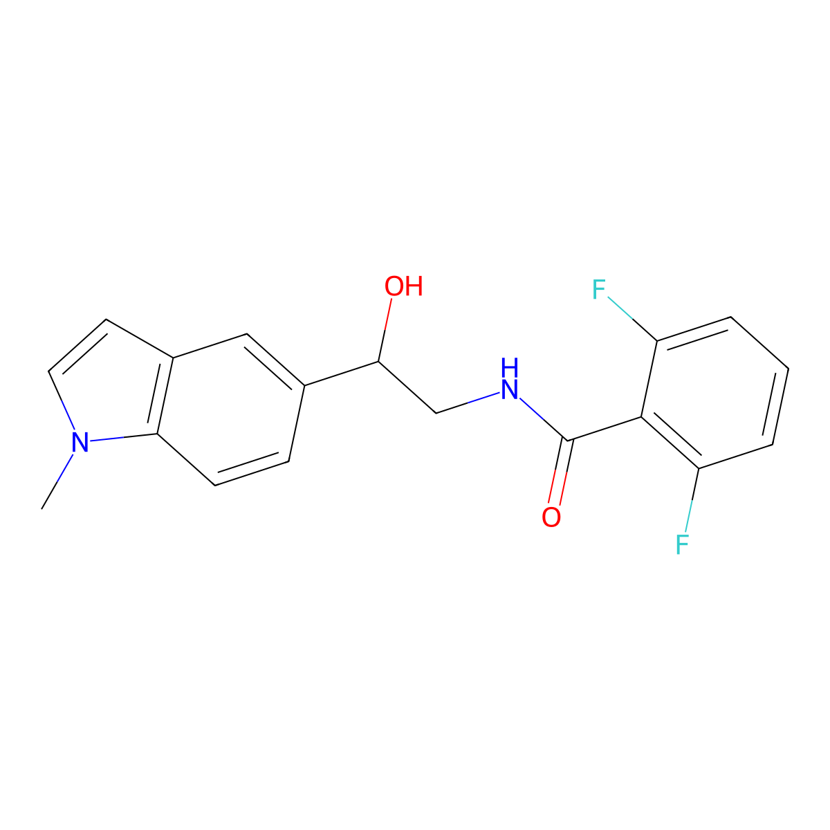 2,6-difluoro-N-[2-hydroxy-2-(1-methyl-1H-indol-5-yl)ethyl]benzamide molecular structure, CAS 2034594-91-5