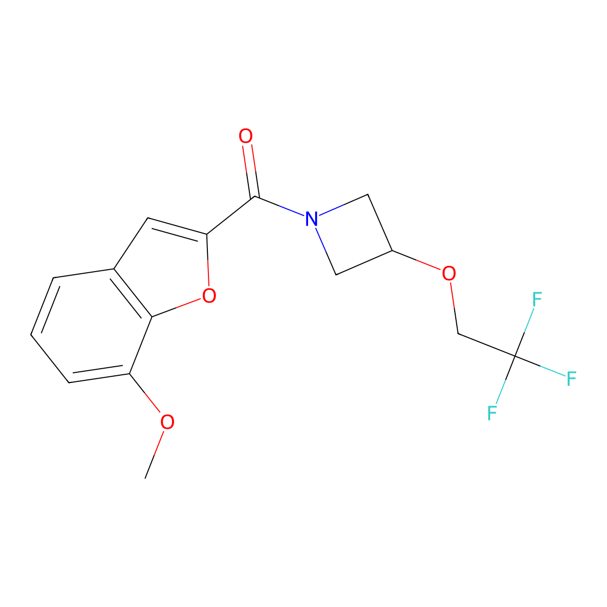 (7-Methoxybenzofuran-2-yl)(3-(2,2,2-trifluoroethoxy)azetidin-1-yl)methanone molecular structure, CAS 2034595-13-4