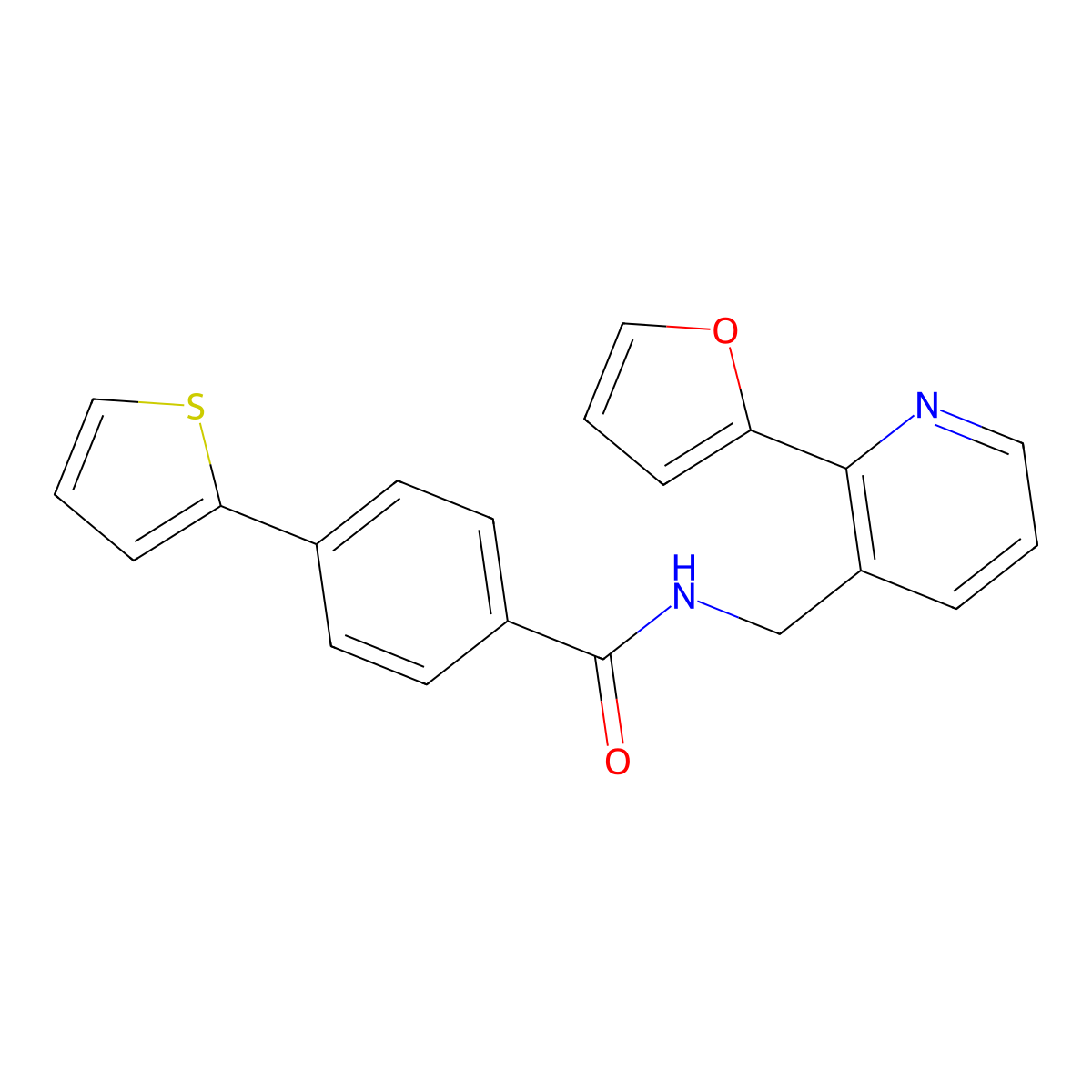 N-((2-(furan-2-yl)pyridin-3-yl)methyl)-4-(thiophen-2-yl)benzamide molecular structure, CAS 2034595-14-5