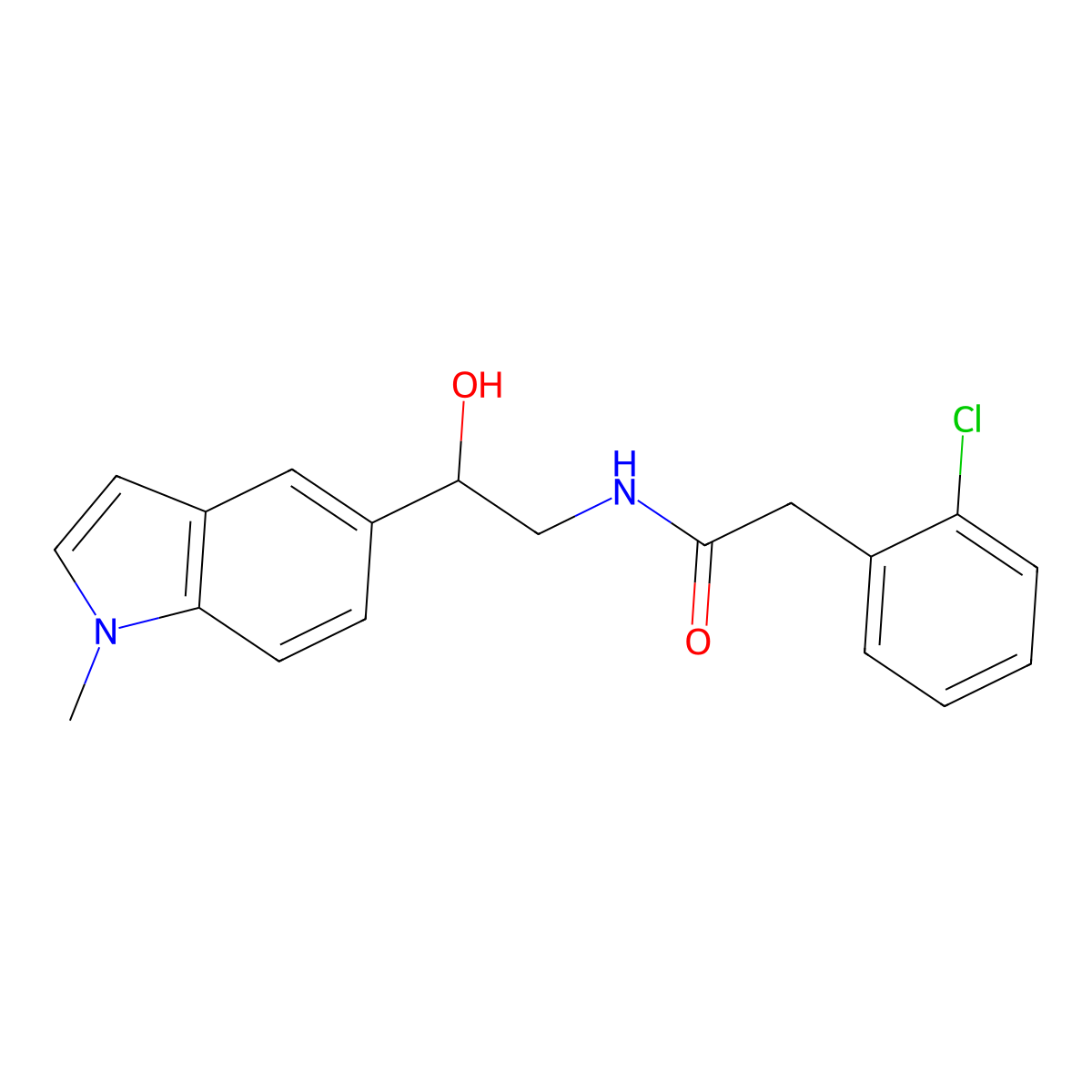 2-(2-chlorophenyl)-N-(2-hydroxy-2-(1-methyl-1H-indol-5-yl)ethyl)acetamide molecular structure, CAS 2034595-24-7