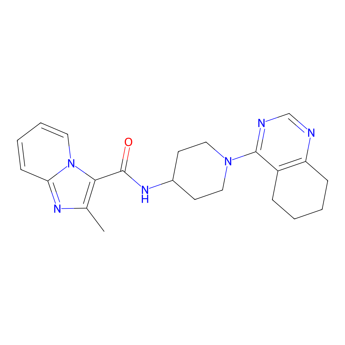 2-methyl-N-[1-(5,6,7,8-tetrahydroquinazolin-4-yl)piperidin-4-yl]imidazo[1,2-a]pyridine-3-carboxamide molecular structure, CAS 2034595-29-2
