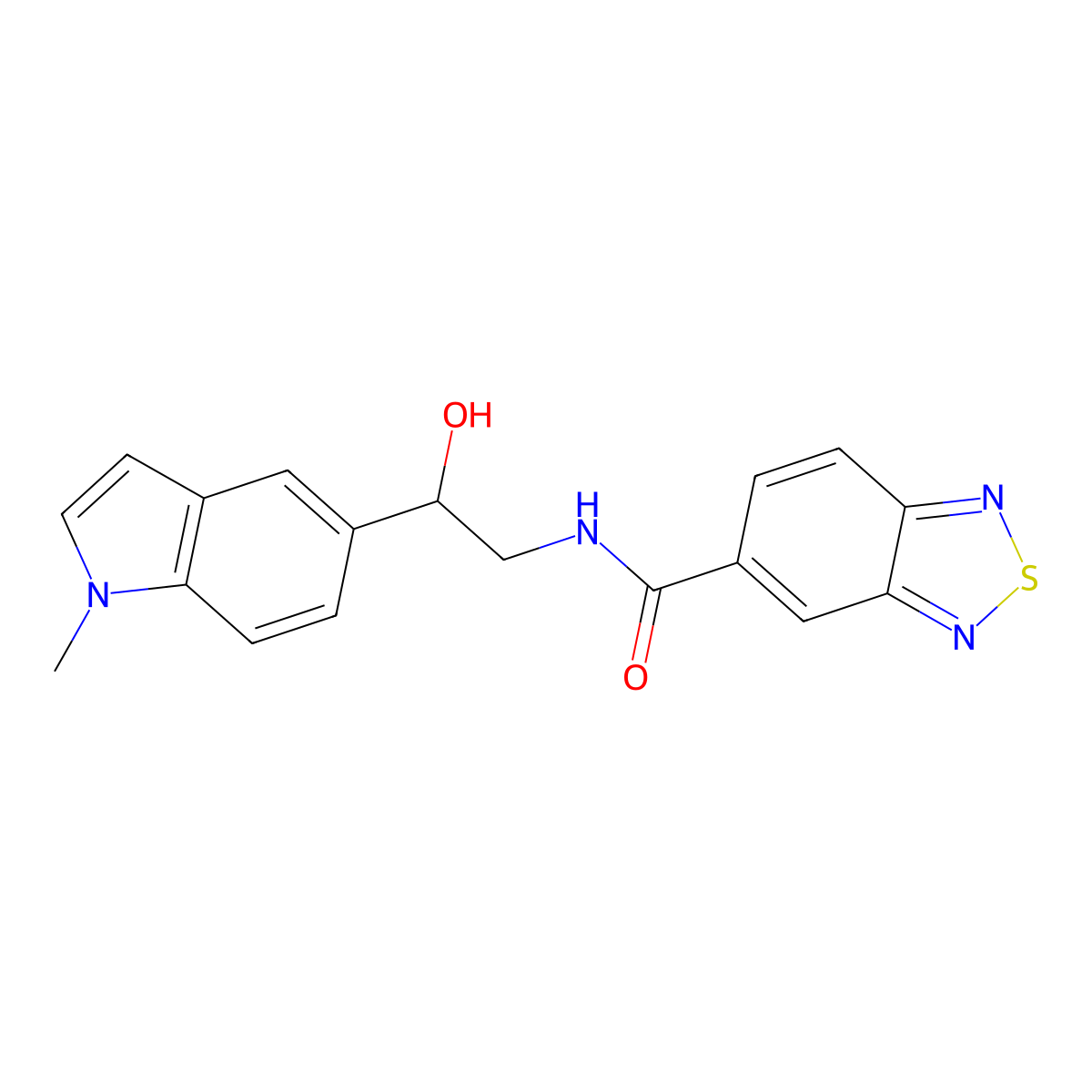 N-(2-hydroxy-2-(1-methyl-1H-indol-5-yl)ethyl)benzo[c][1,2,5]thiadiazole-5-carboxamide molecular structure, CAS 2034595-34-9