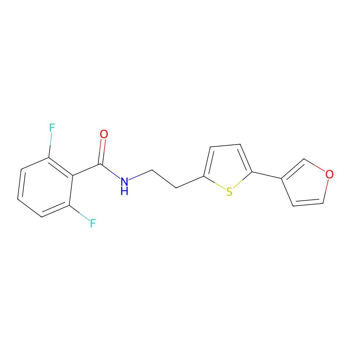 2,6-difluoro-N-{2-[5-(furan-3-yl)thiophen-2-yl]ethyl}benzamide molecular structure, CAS 2034595-37-2