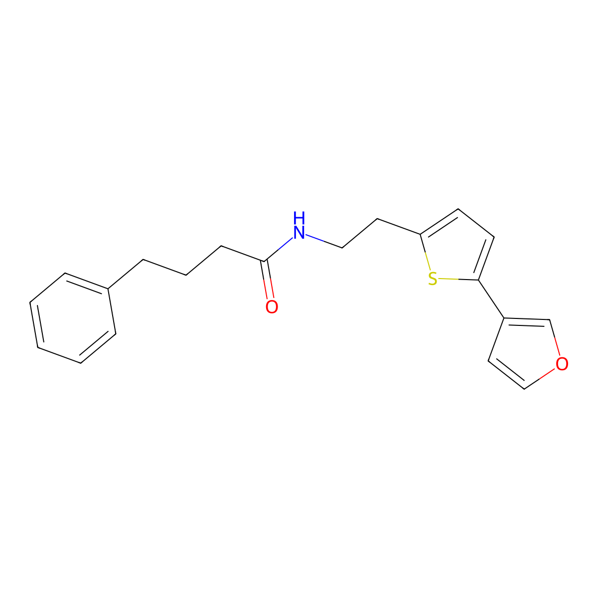 N-(2-(5-(furan-3-yl)thiophen-2-yl)ethyl)-4-phenylbutanamide molecular structure, CAS 2034595-48-5
