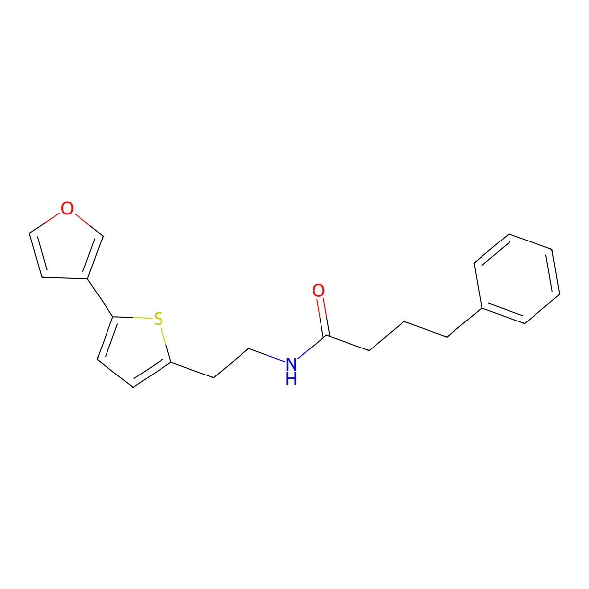 N-(2-(5-(furan-3-yl)thiophen-2-yl)ethyl)-4-phenylbutanamide molecular structure, CAS 2034595-48-5