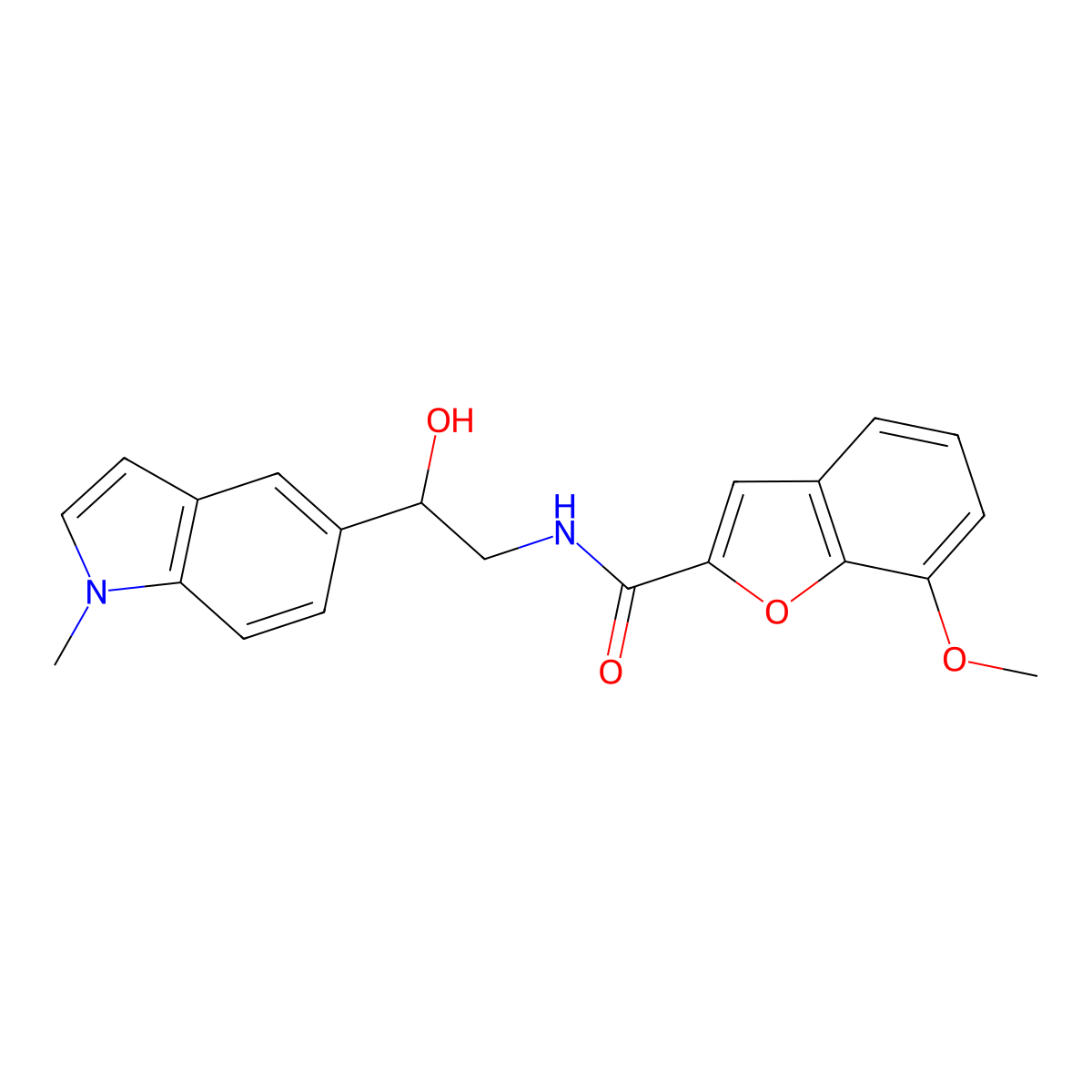 N-(2-hydroxy-2-(1-methyl-1H-indol-5-yl)ethyl)-7-methoxybenzofuran-2-carboxamide molecular structure, CAS 2034595-50-9