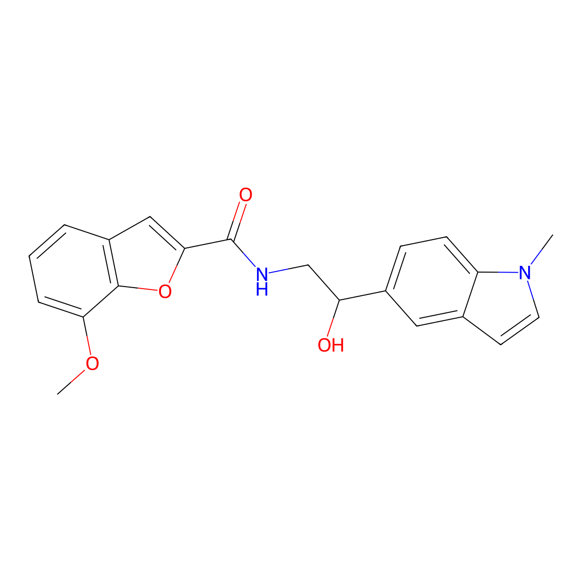 N-(2-hydroxy-2-(1-methyl-1H-indol-5-yl)ethyl)-7-methoxybenzofuran-2-carboxamide molecular structure, CAS 2034595-50-9