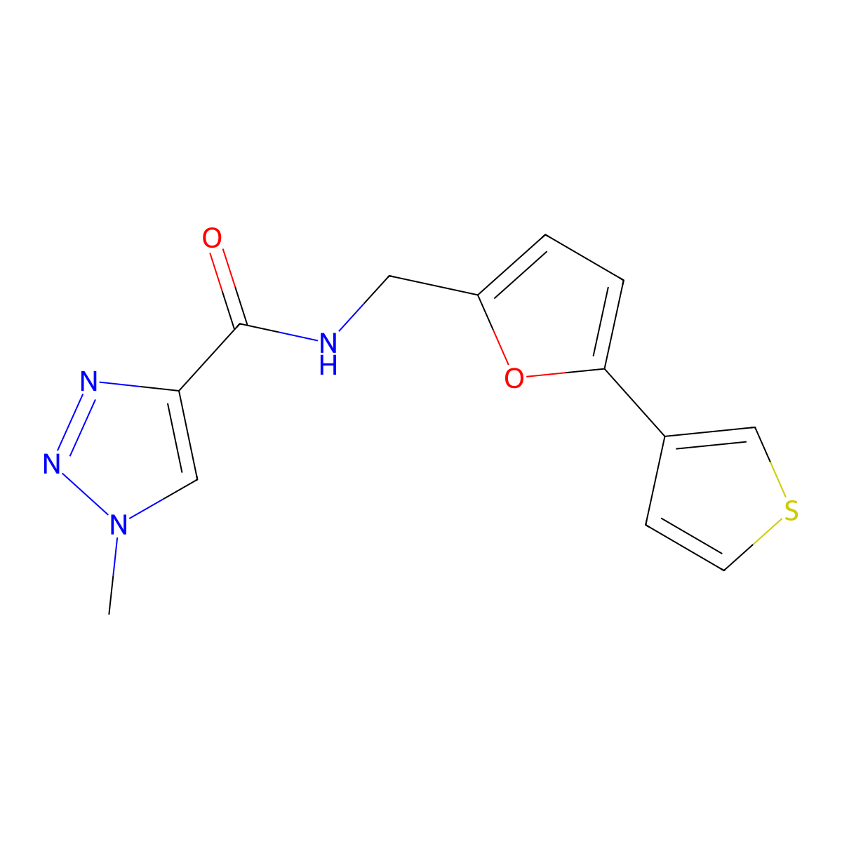 1-methyl-N-{[5-(thiophen-3-yl)furan-2-yl]methyl}-1H-1,2,3-triazole-4-carboxamide molecular structure, CAS 2034595-54-3