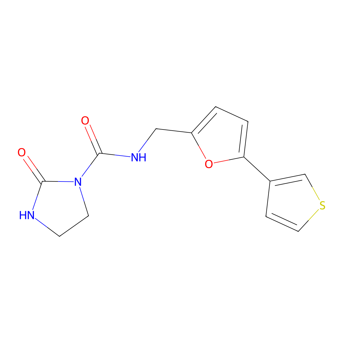 2-oxo-N-((5-(thiophen-3-yl)furan-2-yl)methyl)imidazolidine-1-carboxamide molecular structure, CAS 2034595-64-5