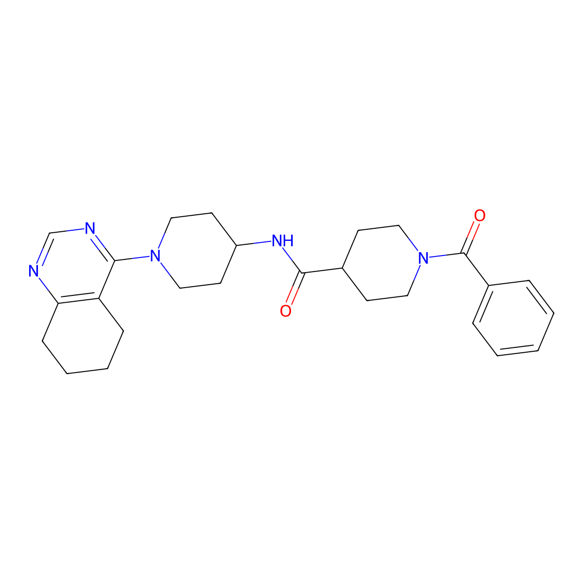 1-benzoyl-N-[1-(5,6,7,8-tetrahydroquinazolin-4-yl)piperidin-4-yl]piperidine-4-carboxamide molecular structure, CAS 2034595-70-3