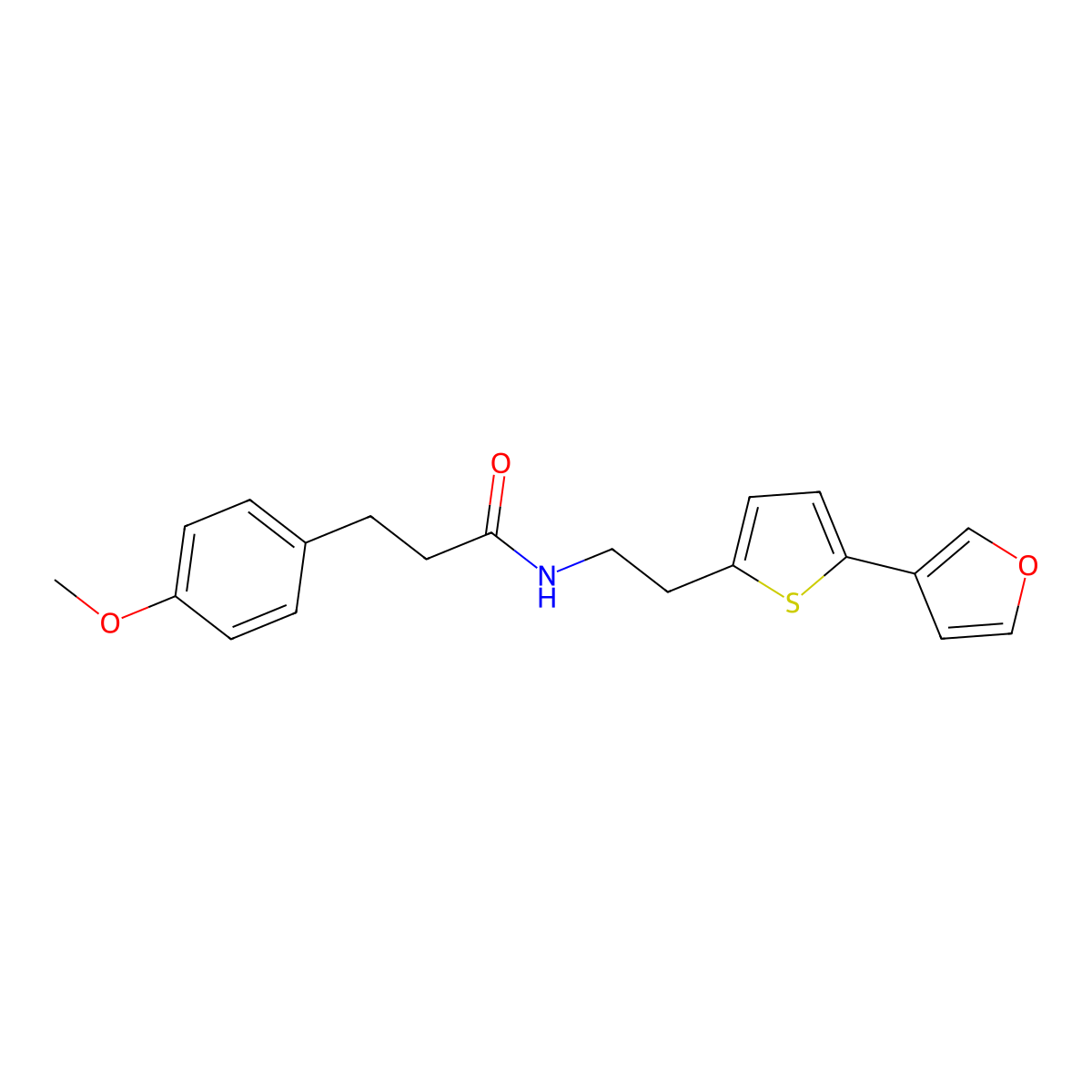 N-(2-(5-(furan-3-yl)thiophen-2-yl)ethyl)-3-(4-methoxyphenyl)propanamide molecular structure, CAS 2034595-90-7