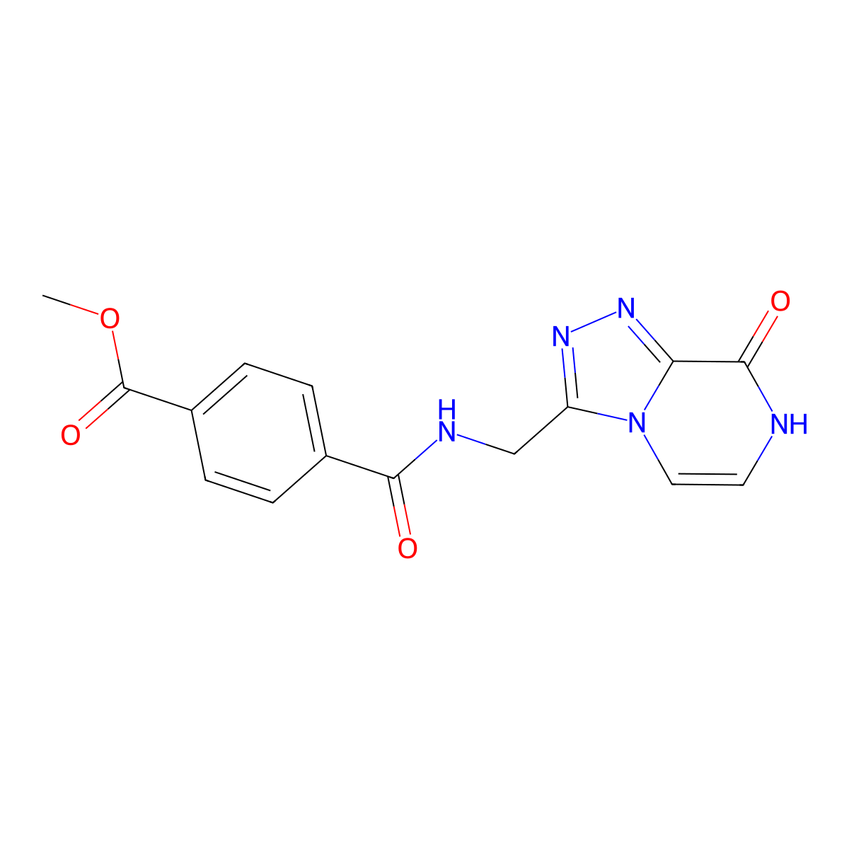 Methyl 4-[({8-hydroxy-[1,2,4]triazolo[4,3-a]pyrazin-3-yl}methyl)carbamoyl]benzoate molecular structure, CAS 2034596-01-3