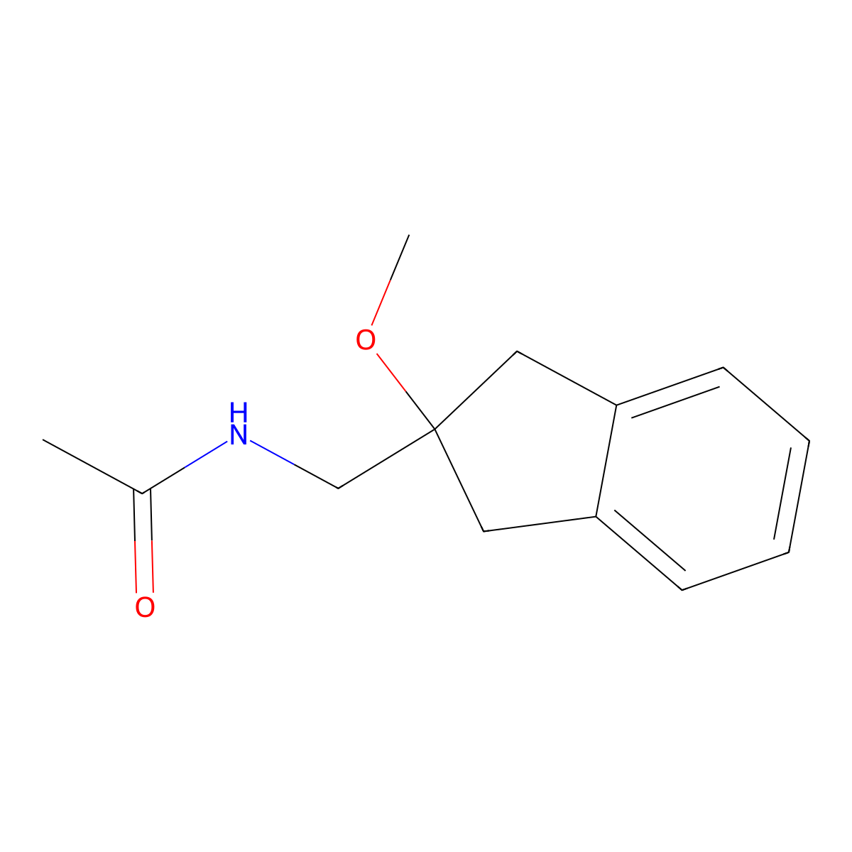 N-[(2-methoxy-2,3-dihydro-1H-inden-2-yl)methyl]acetamide molecular structure, CAS 2034596-21-7
